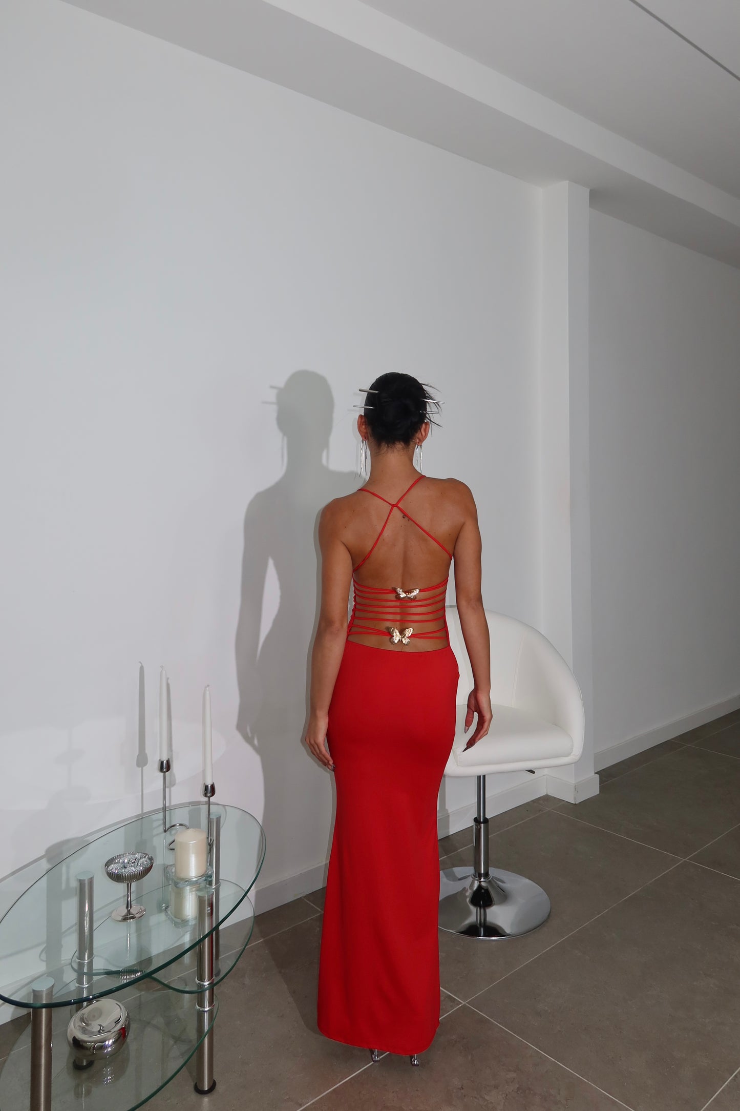 LongDress BUTTERFLY rosso