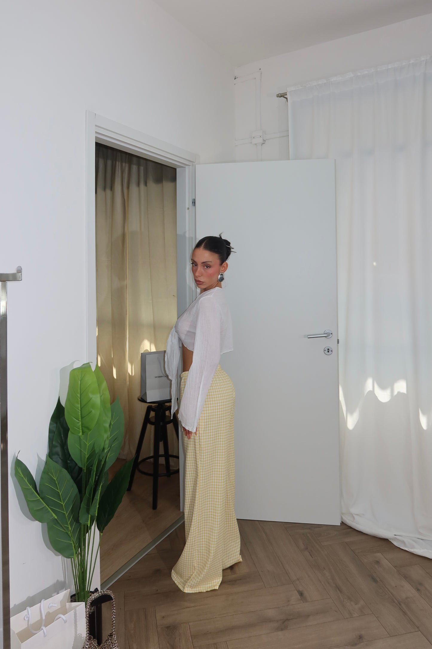 Pants QUADRI giallo