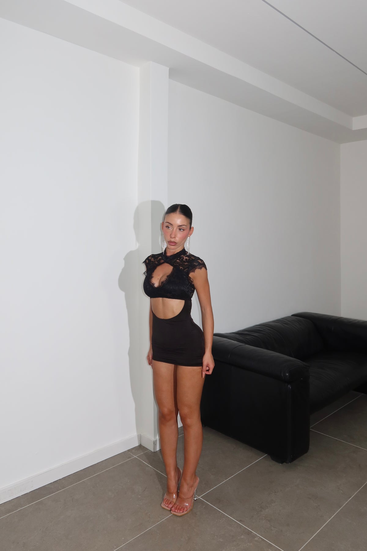 Minidress CATALENA pizzo nero