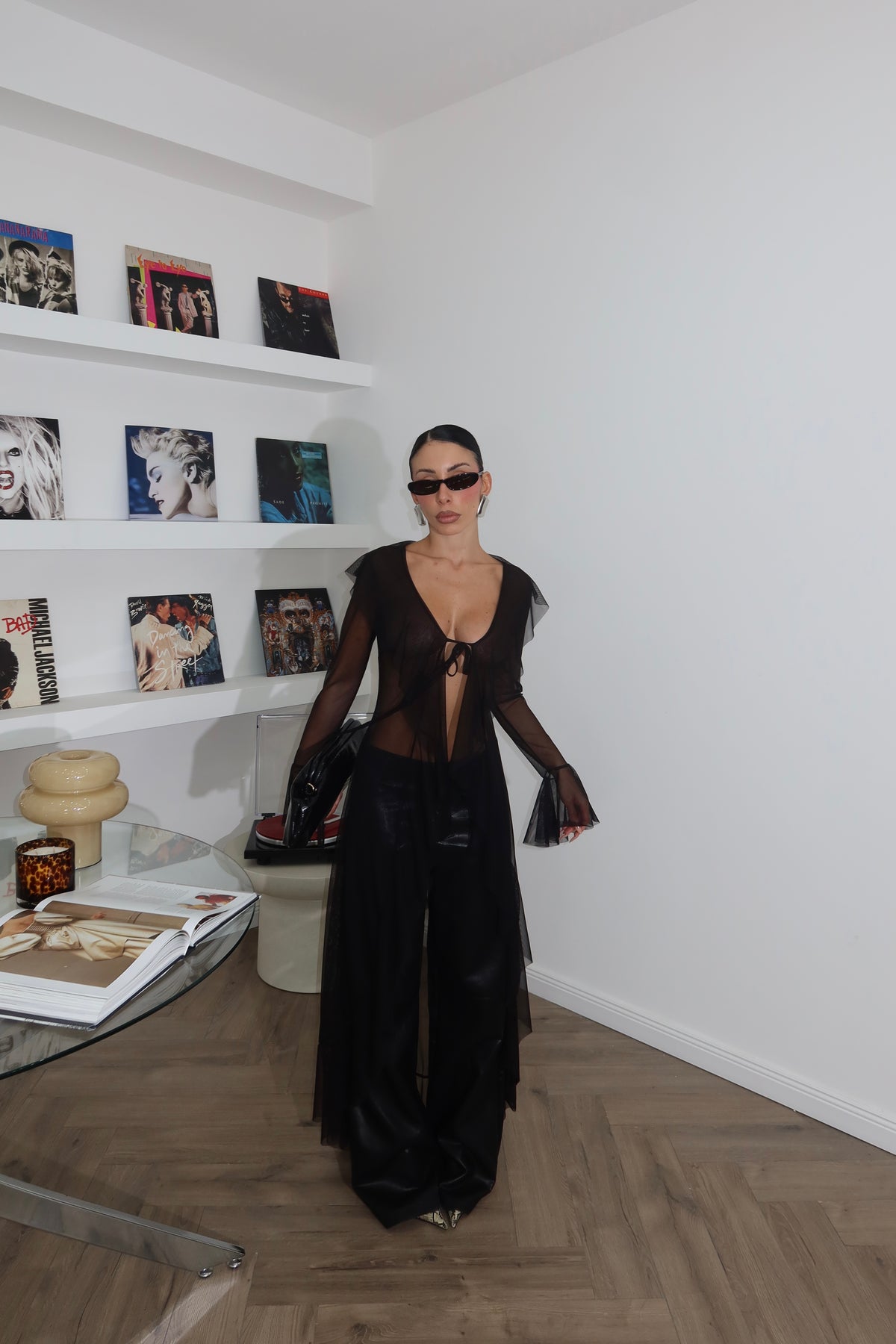Top LONG VELATO nero