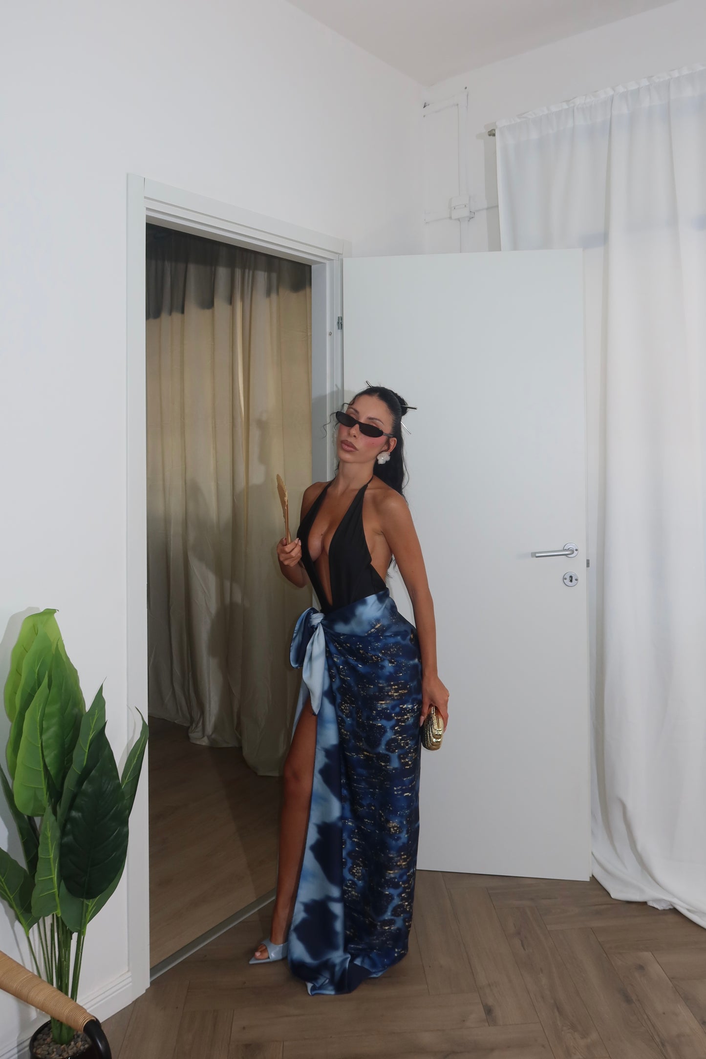 Longuette FOULARD blu