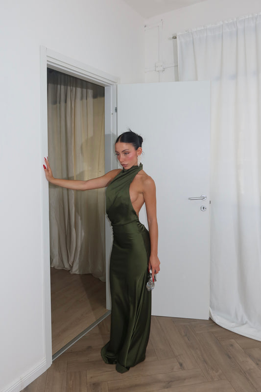 LongDress BELLE verde bottiglia