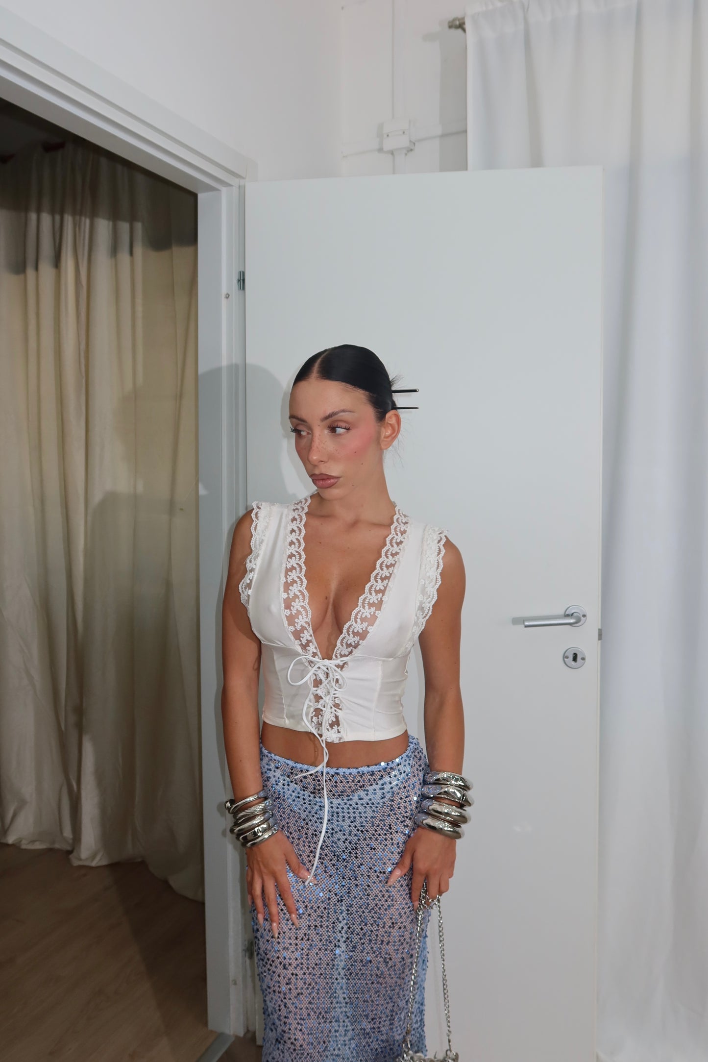 Top KLAUDIA bianco