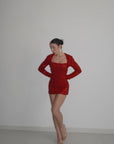 Dress FAKE COPRISPALLE PAILLETTES rosso