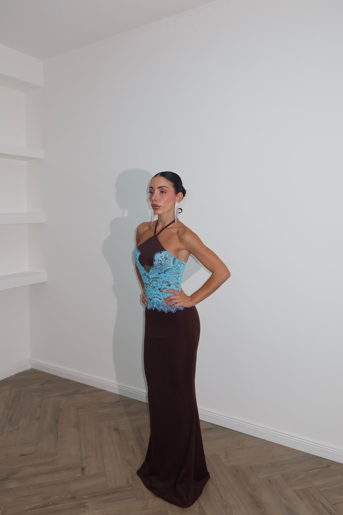 LongDress STICK chocolate/light blue
