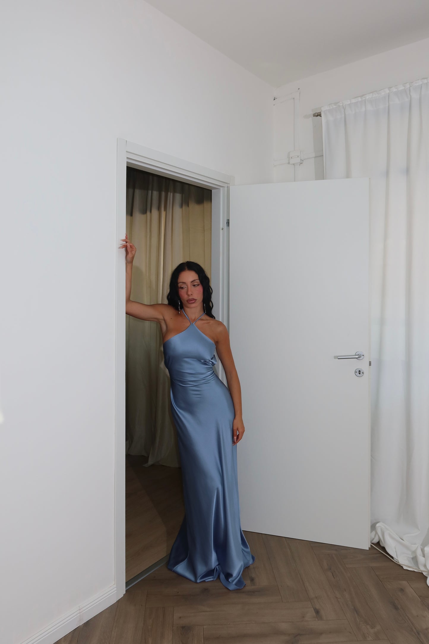 LongDress DIVINITÀ RASO azzurro