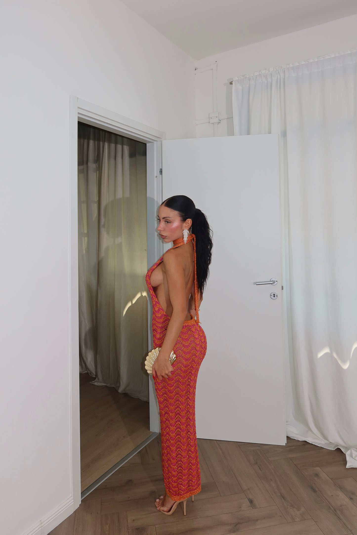 LongDress MANDY arancio/rosa
