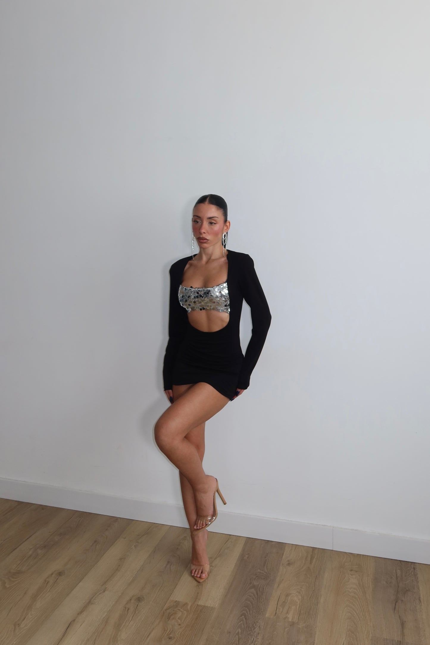 MiniDress JULIET nero/argento