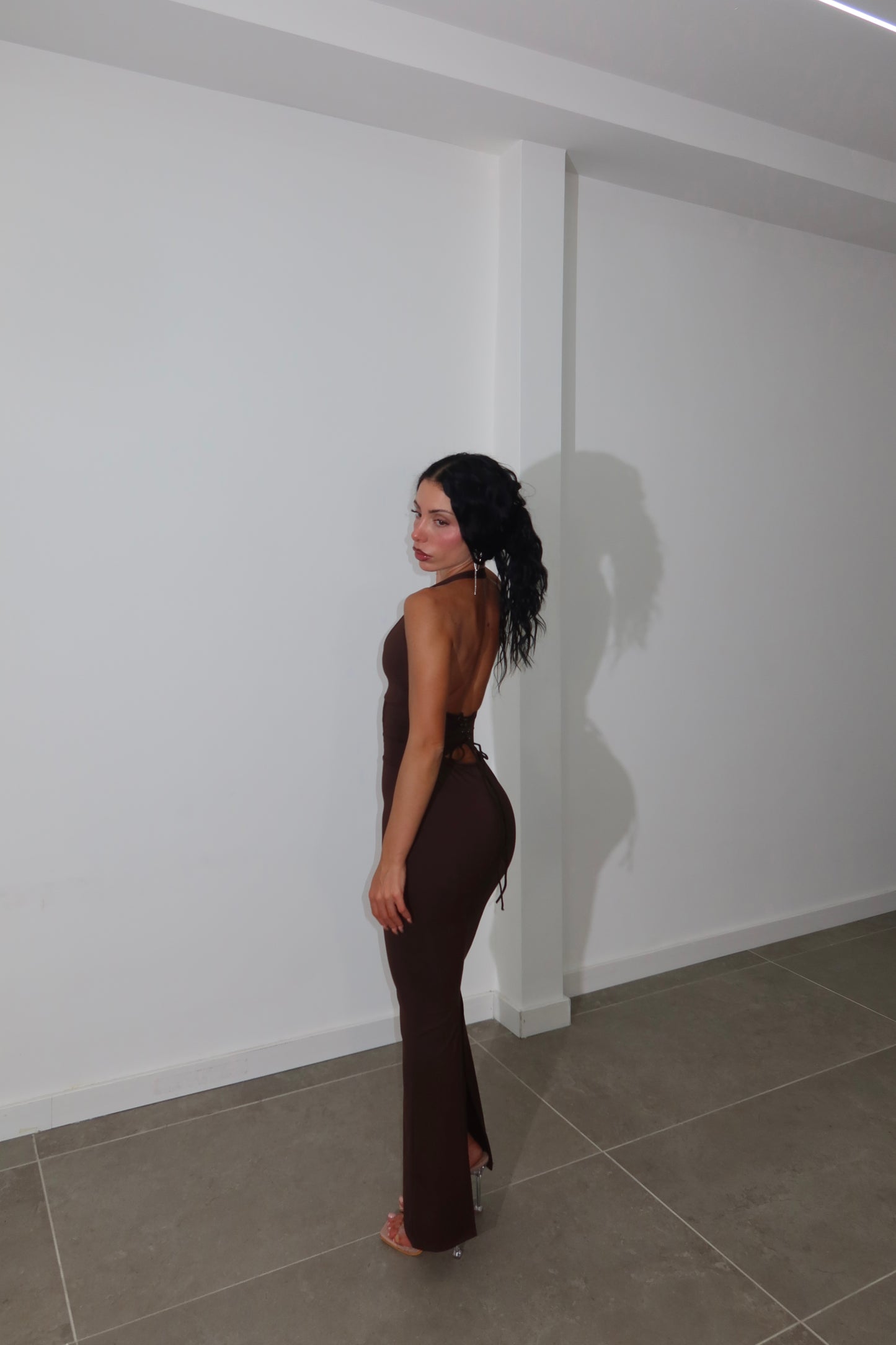 LongDress FAKE CORSET choco