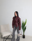 Jacket STRINGATA bordeaux