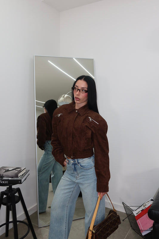 Jacket IN CAMOSCIO dark choco