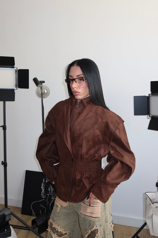 Jacket AVVITATA CAMOSCIO choco