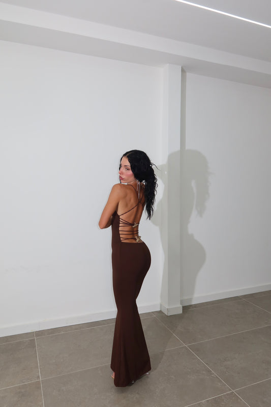 LongDress BUTTERFLY choco