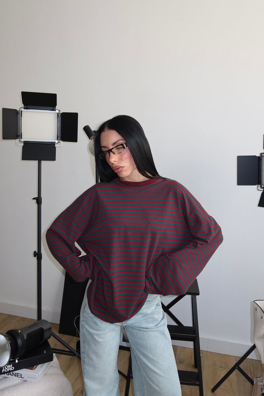 Maglia FREDDIE verde/bordeaux