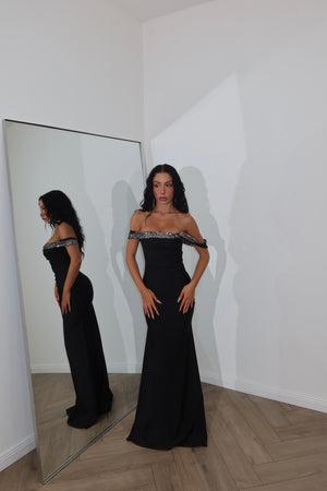 LongDress MAGDALENA nero/argento