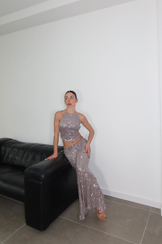 Cordset DIVINITÀ PAILLETTES grigio