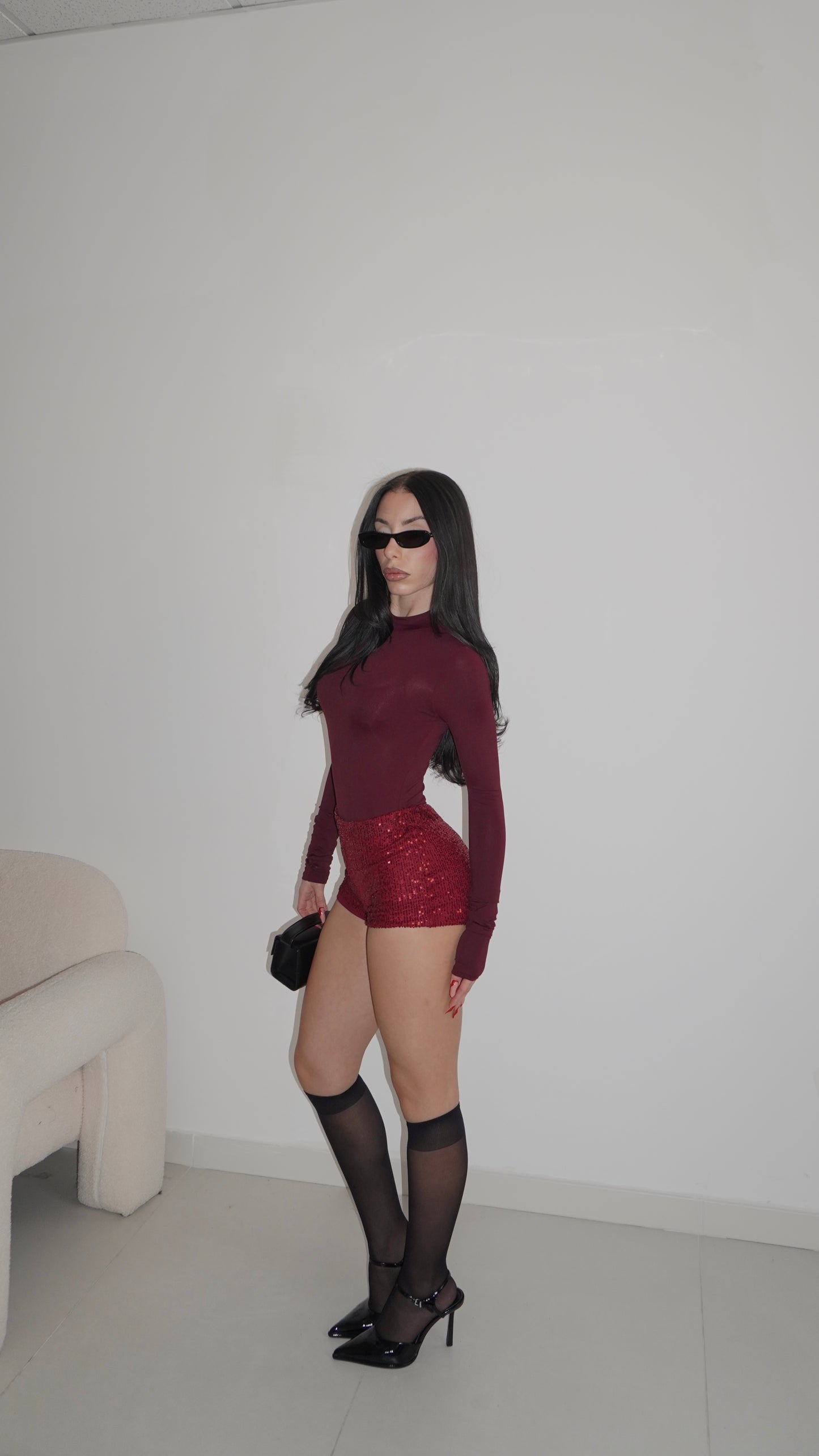 Minishorts PAILLETTES bordeaux