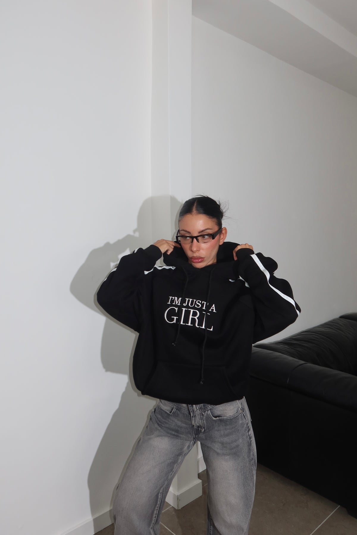 Felpa GIRL nero