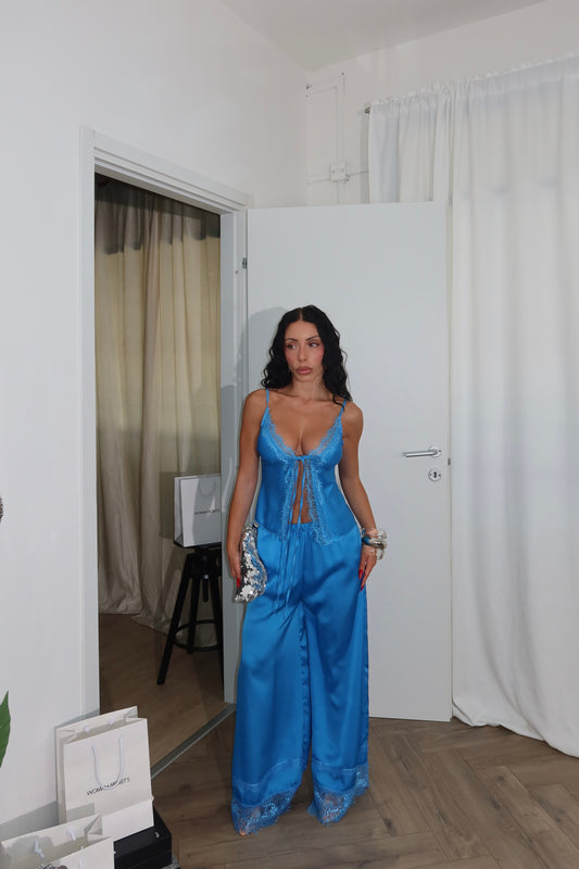 Cordset LOVER IN PIZZO azzurro