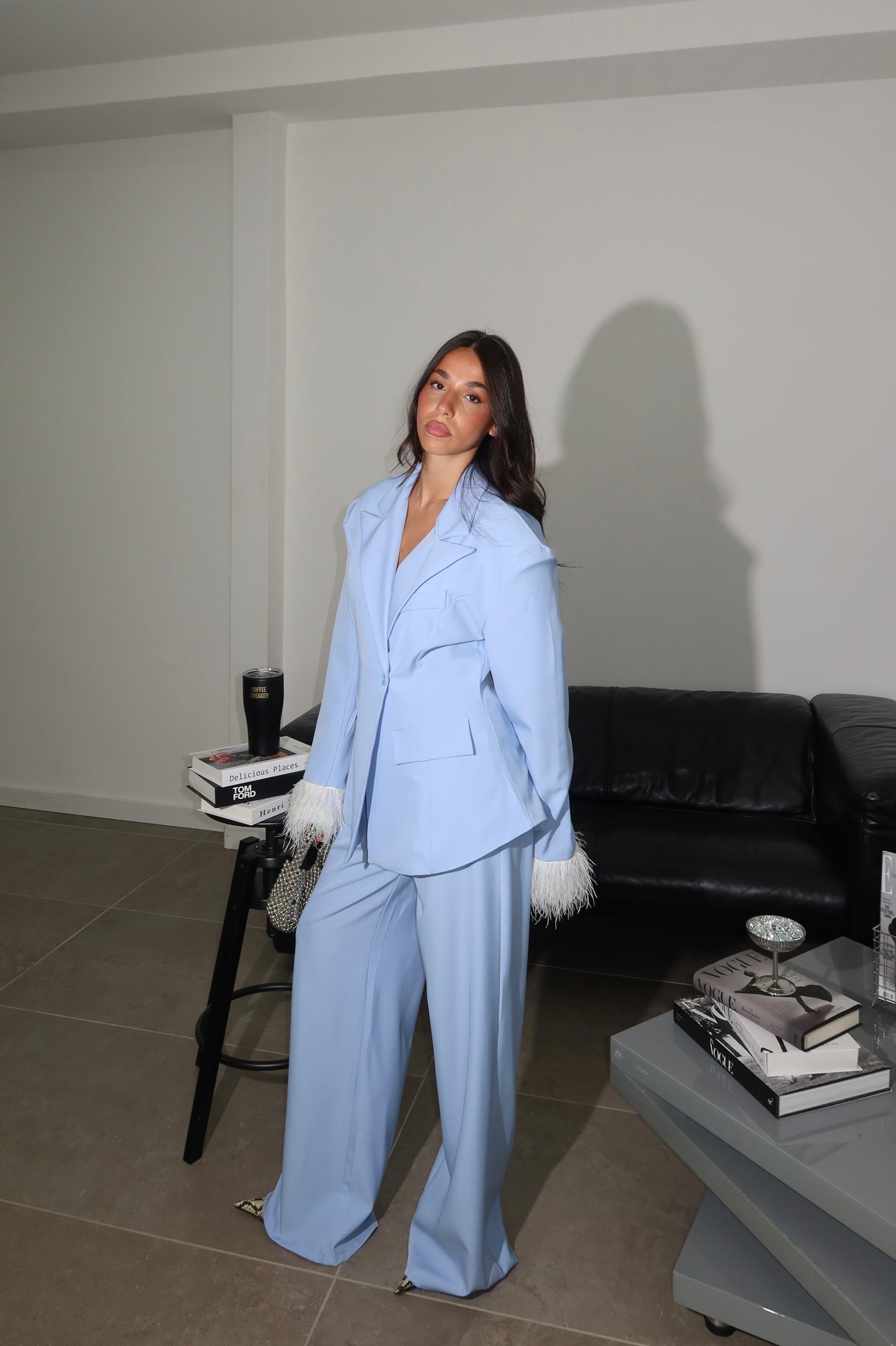 Tailleur PLUME celeste