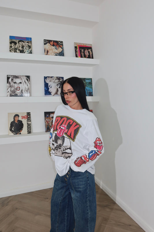 White ROCK sweater