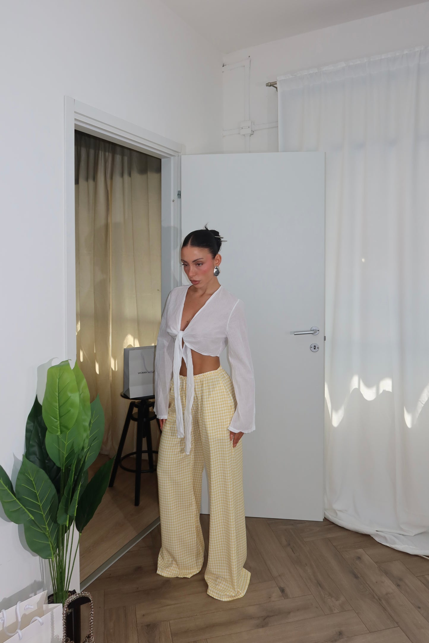 Pants QUADRI giallo
