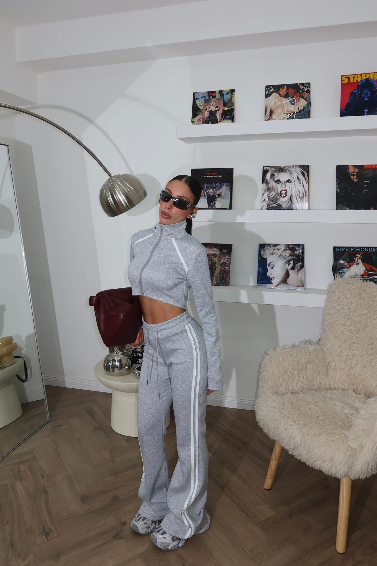Cordset STARK grigio/bianco