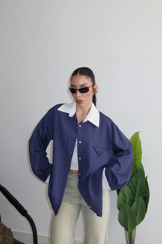 Camicia LUMINA GESSATA blu