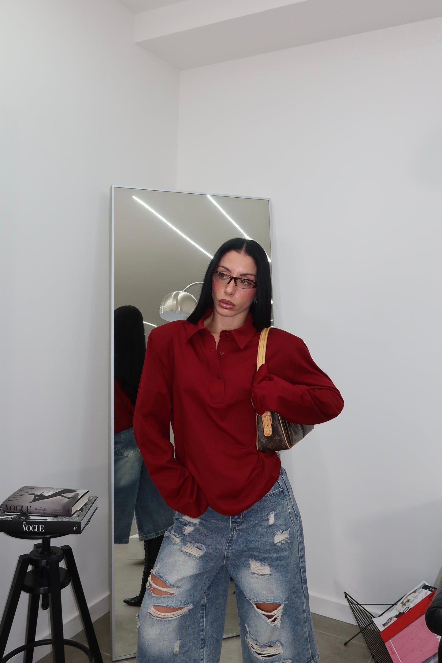 Maglia NECKBAND bordeaux