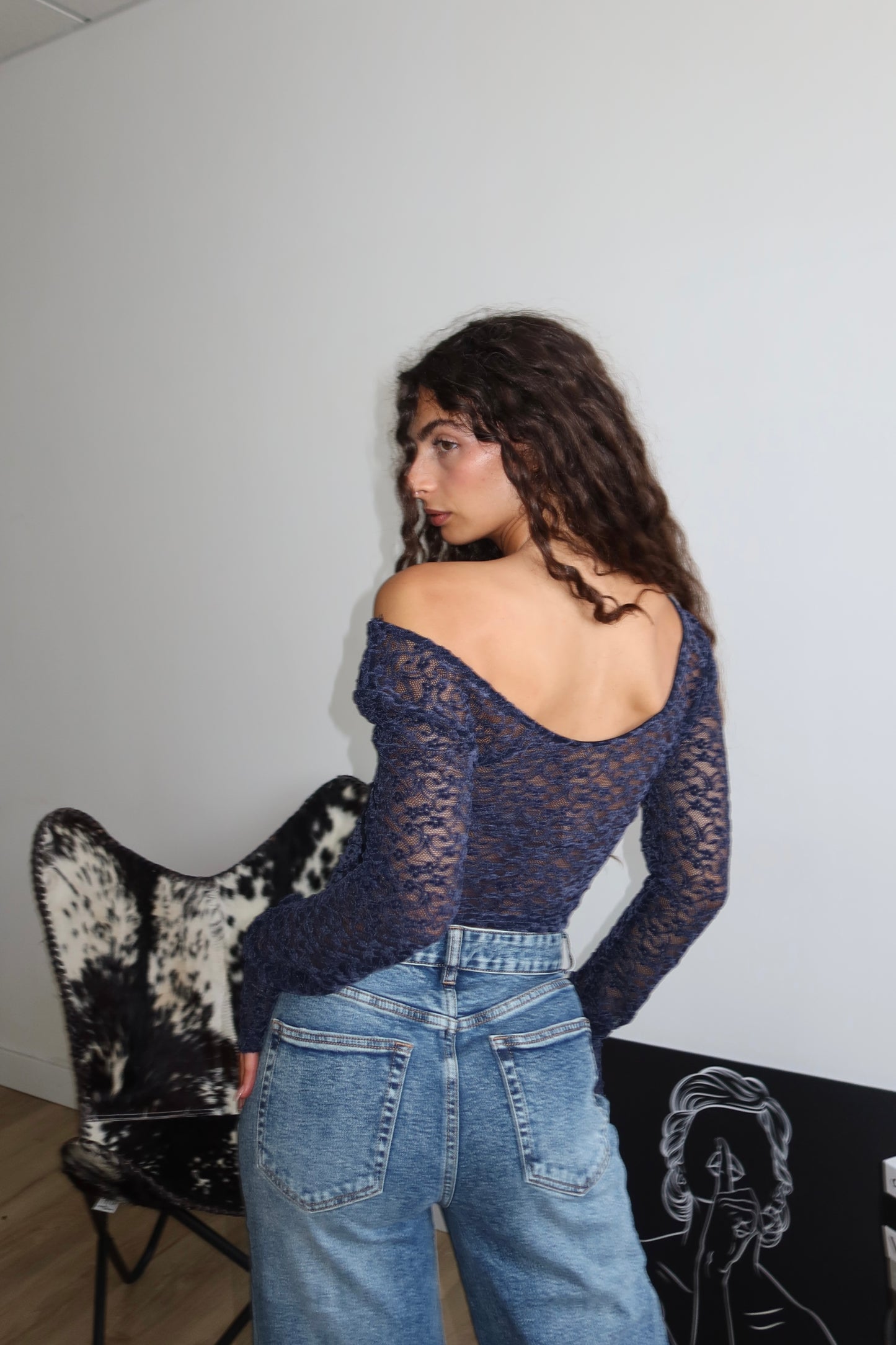 Maglia LOVELY FLOWER blu