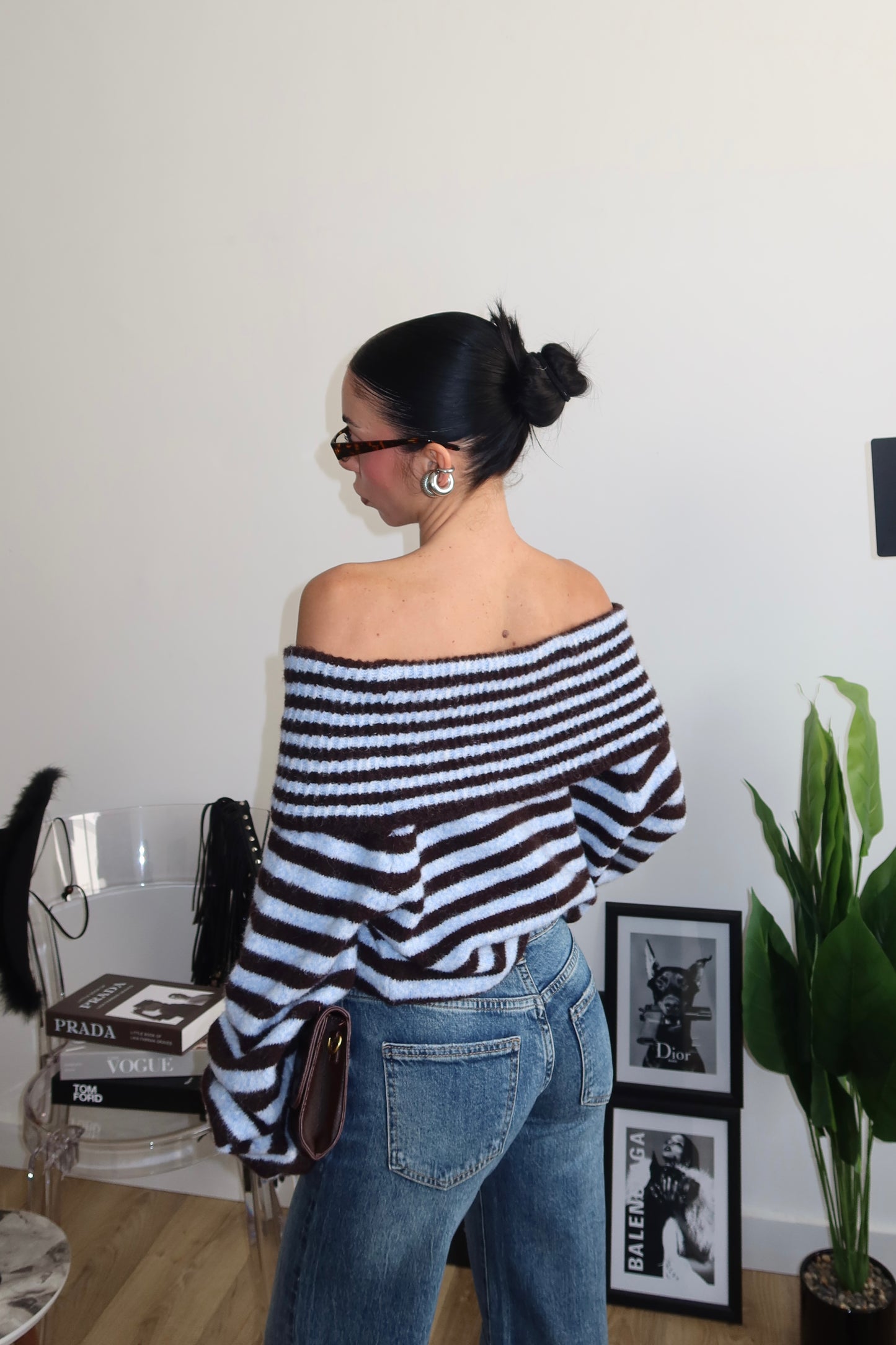 Maglione ELLY A RIGHE azzurro