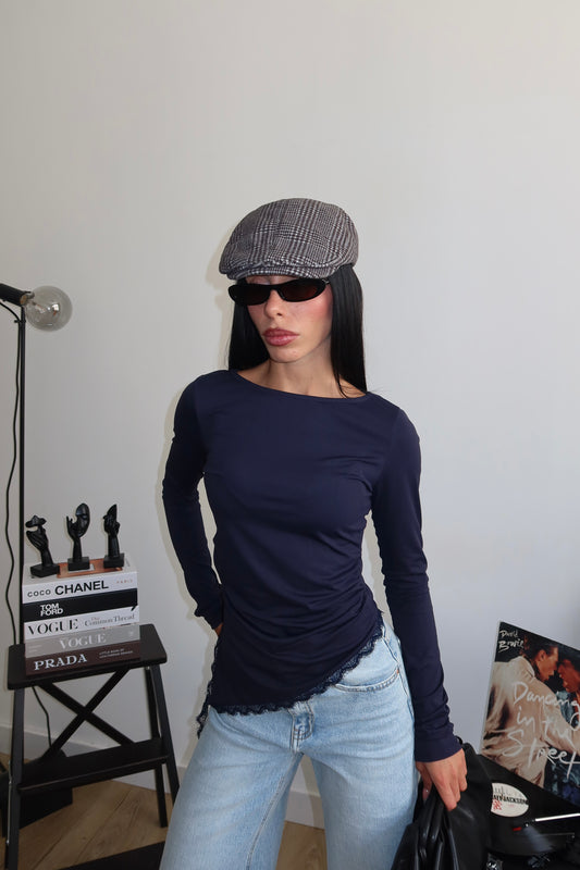 Maglia LATERAL DRAPERY blu