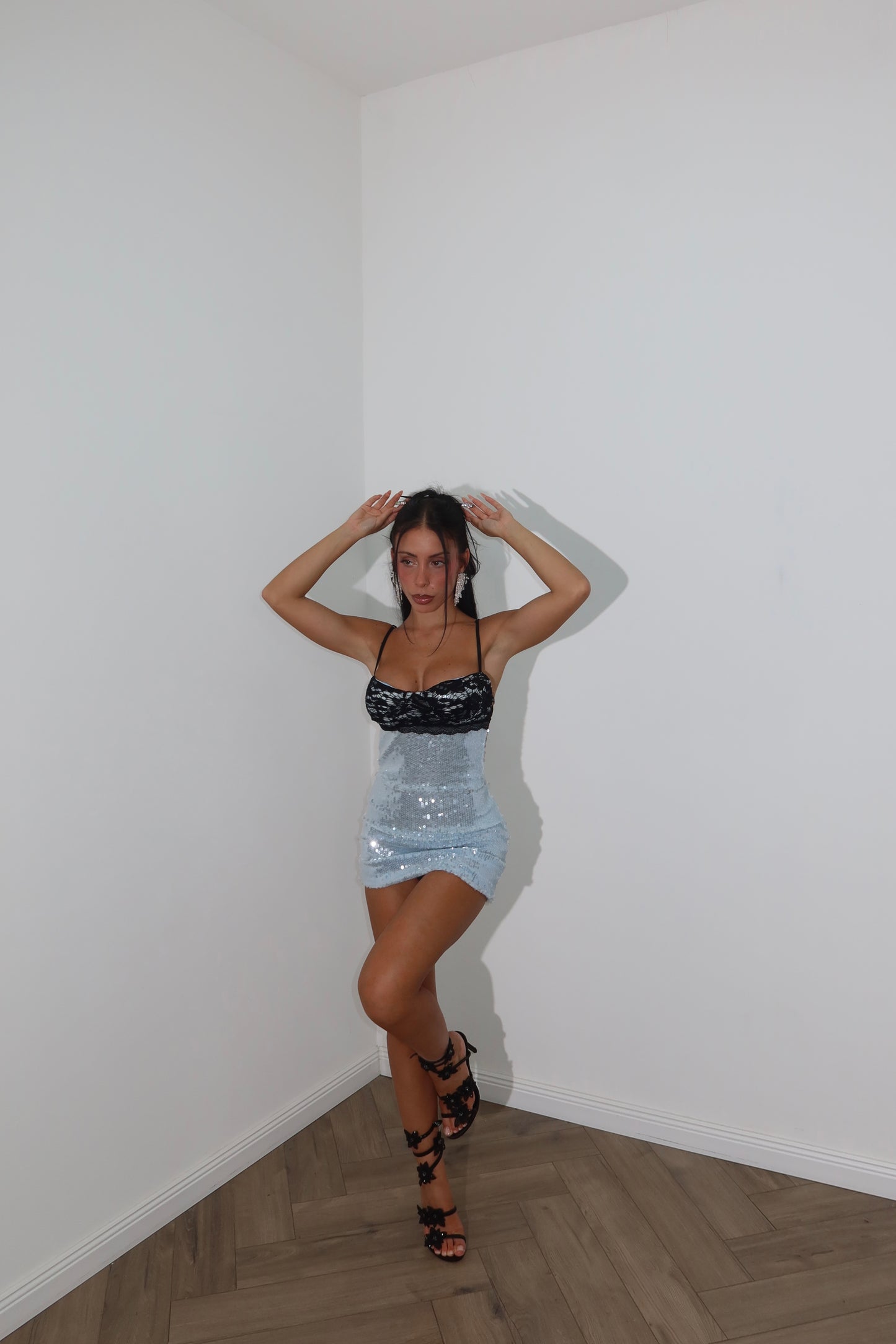 MiniDress BRA PAILLETTES azzurro