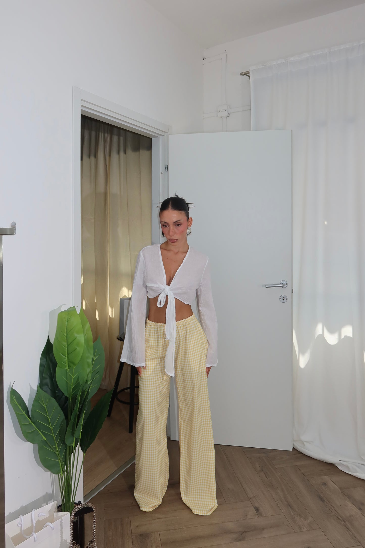 Pants QUADRI giallo