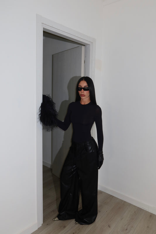 LESSY black leather pants