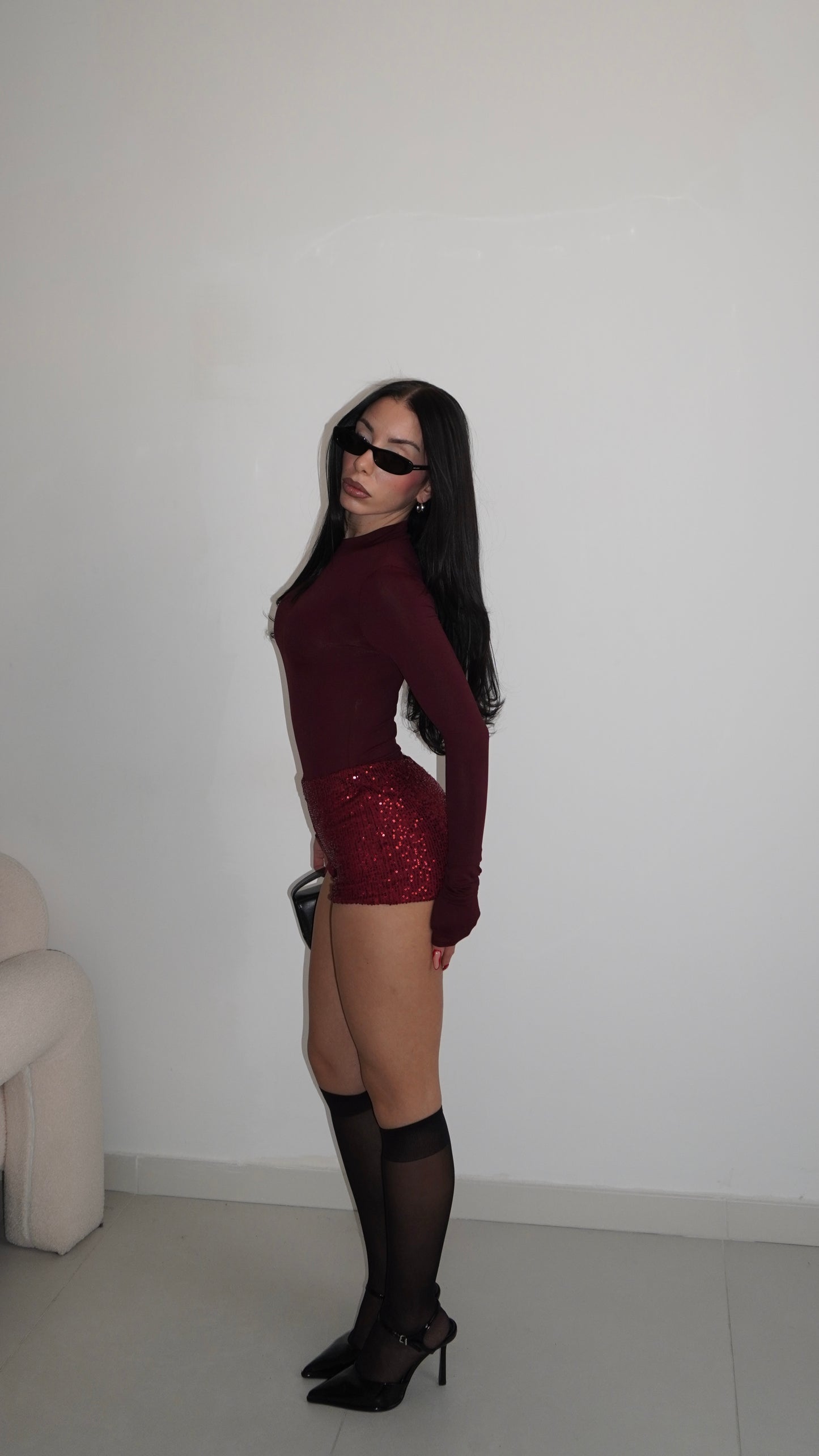 Minishorts PAILLETTES bordeaux