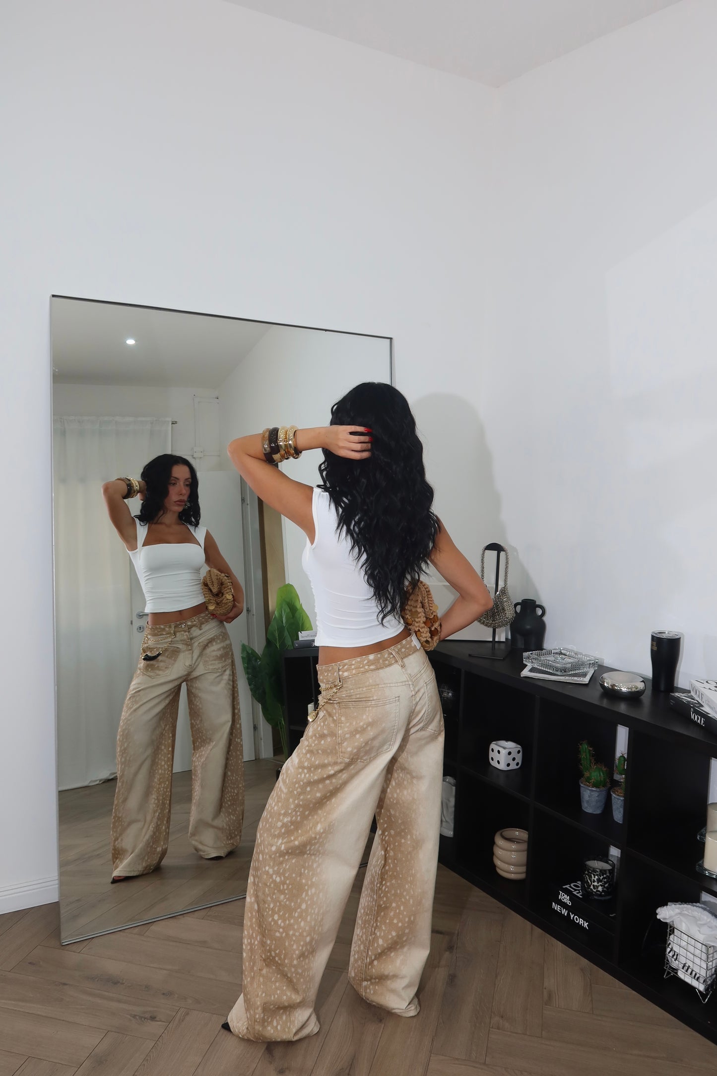 Jeans BEIGE POIS