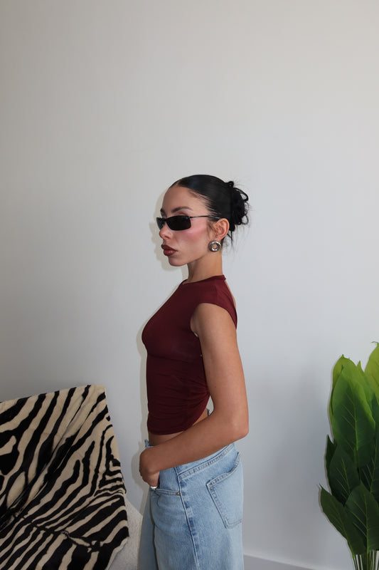 Maglia OPEN BACK bordeaux
