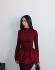 Dress LILA BALLOON bordeaux