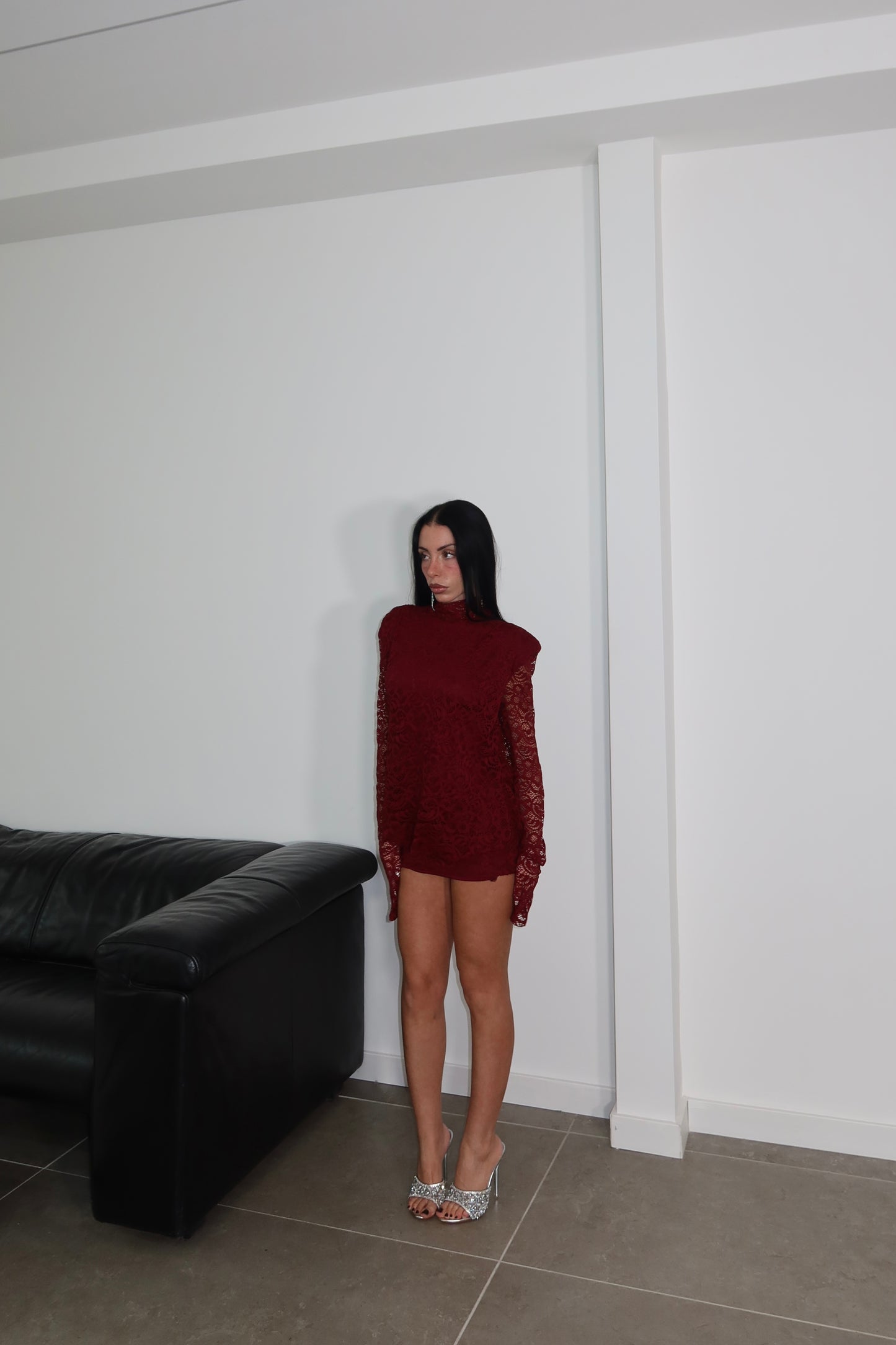MiniDress MADISON LACE bordeaux