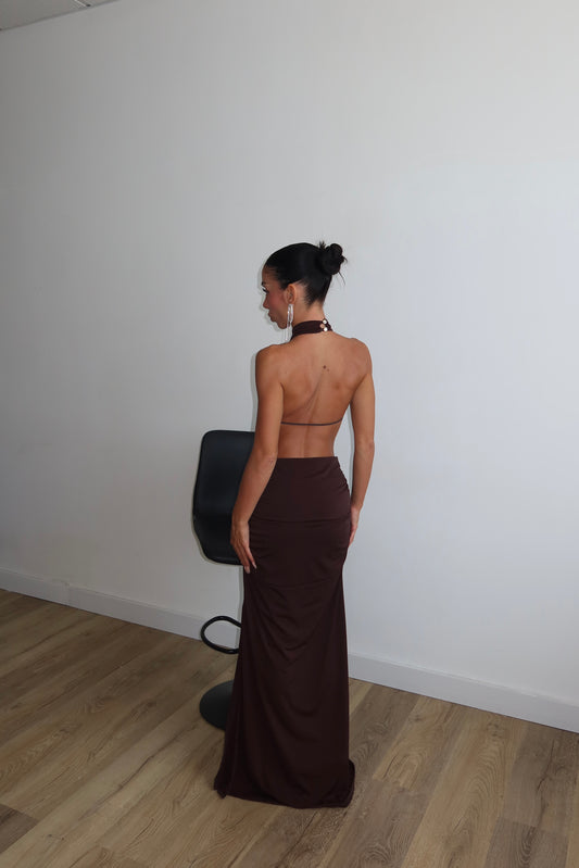 LongDress DUE DI PICCHE choco
