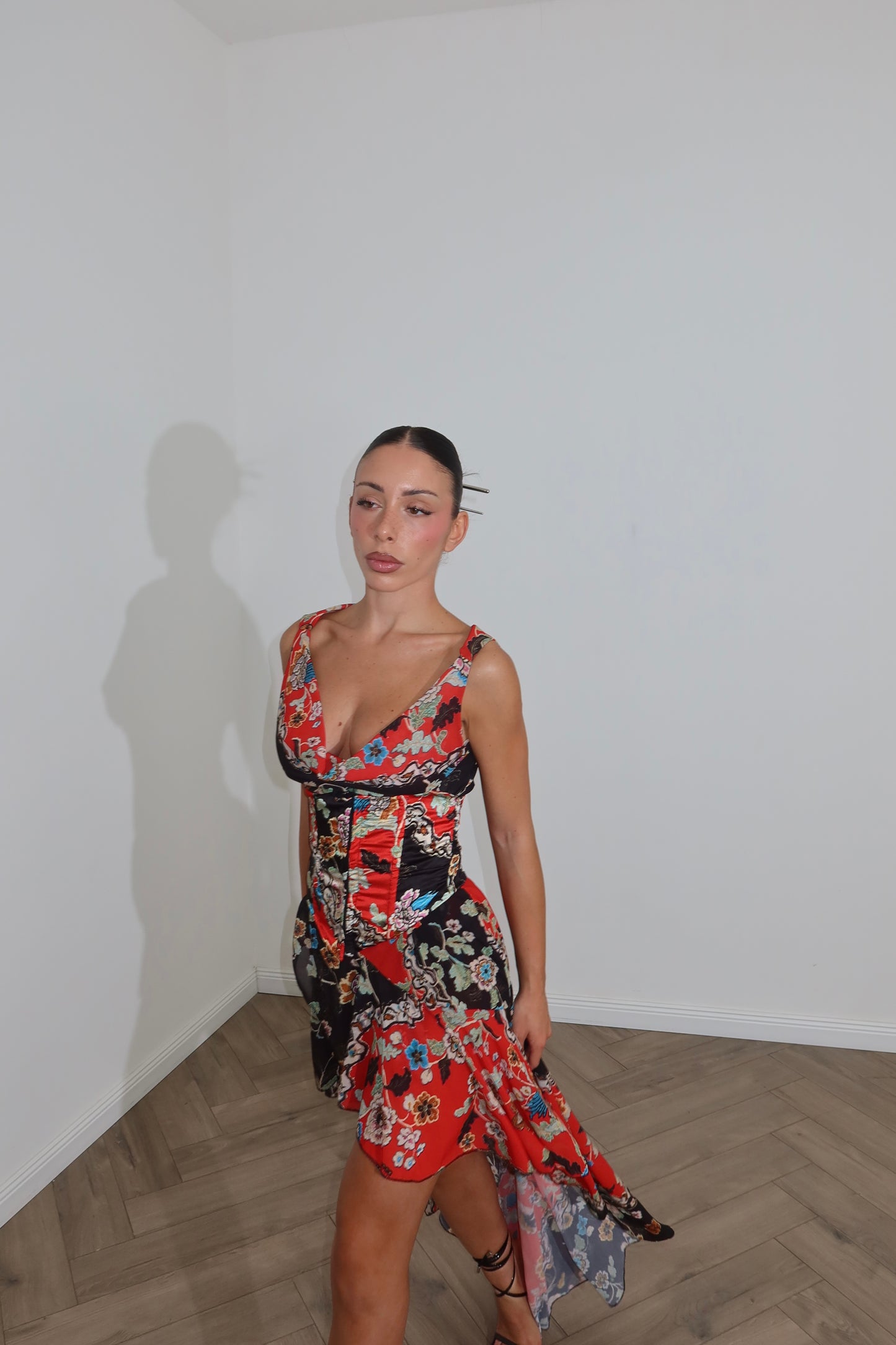 LongDress QUE RICA nero/rosso