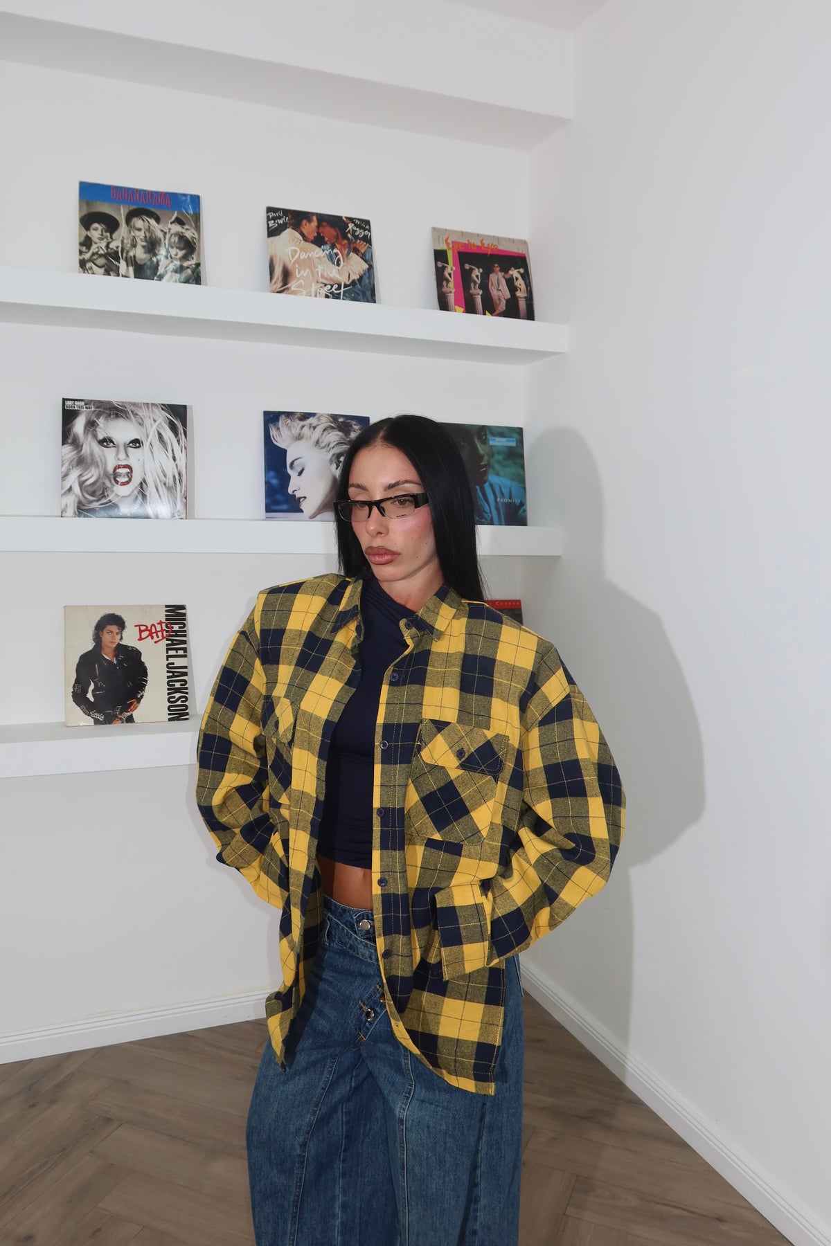 Camicia DEVOTED gialla/blu