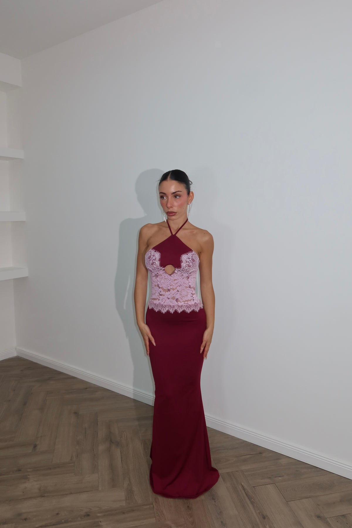 LongDress STICK bordeaux/rosa