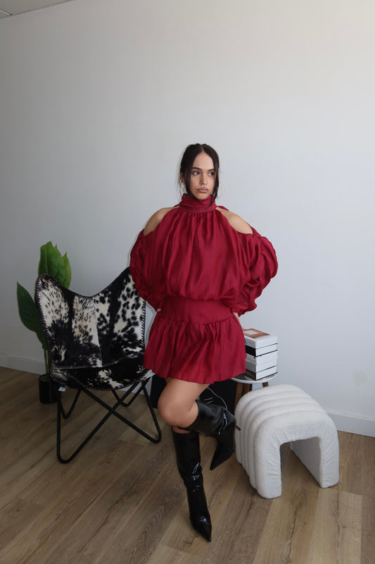 MiniDress ELEGANZA bordeuax