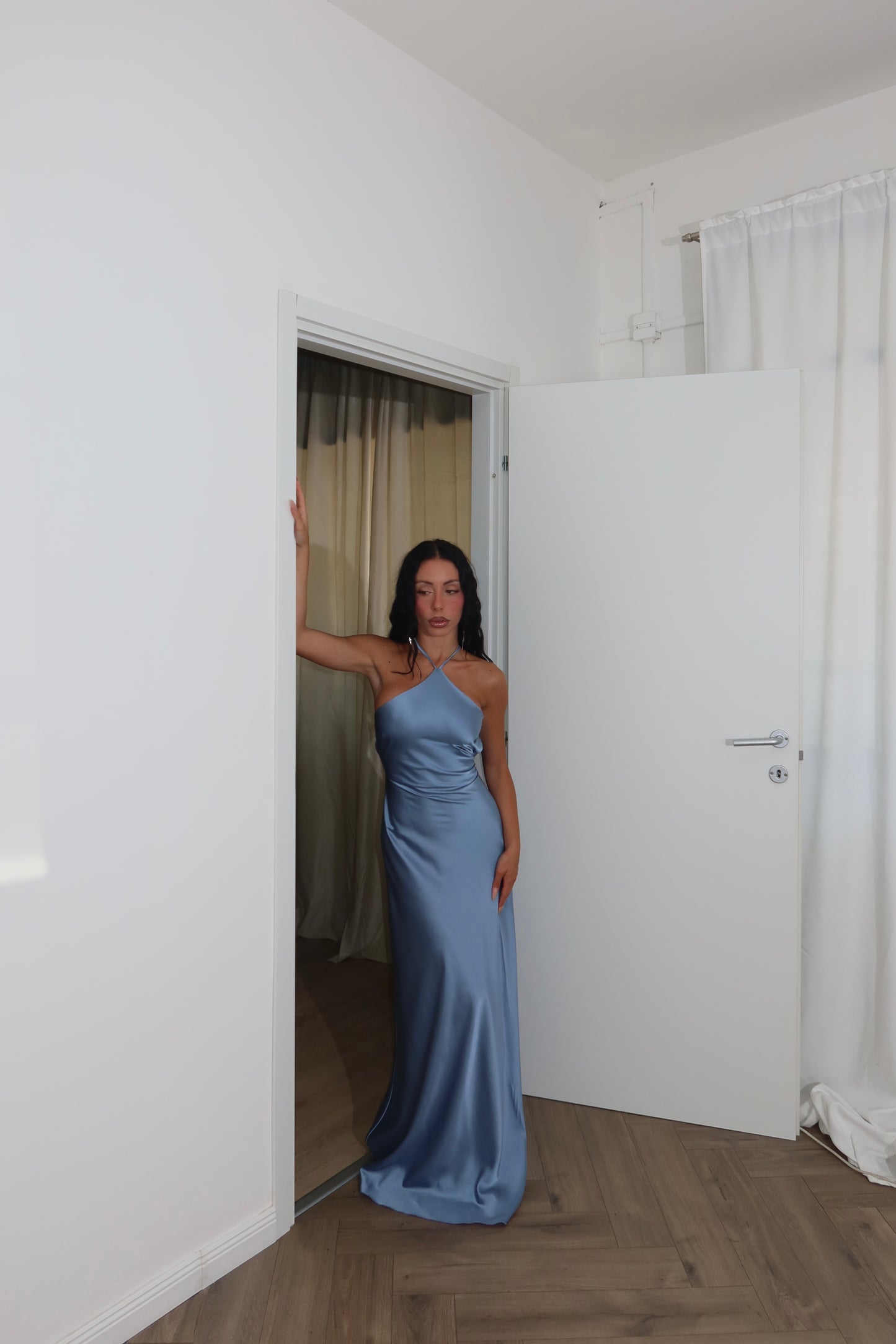 LongDress DIVINITÀ RASO azzurro