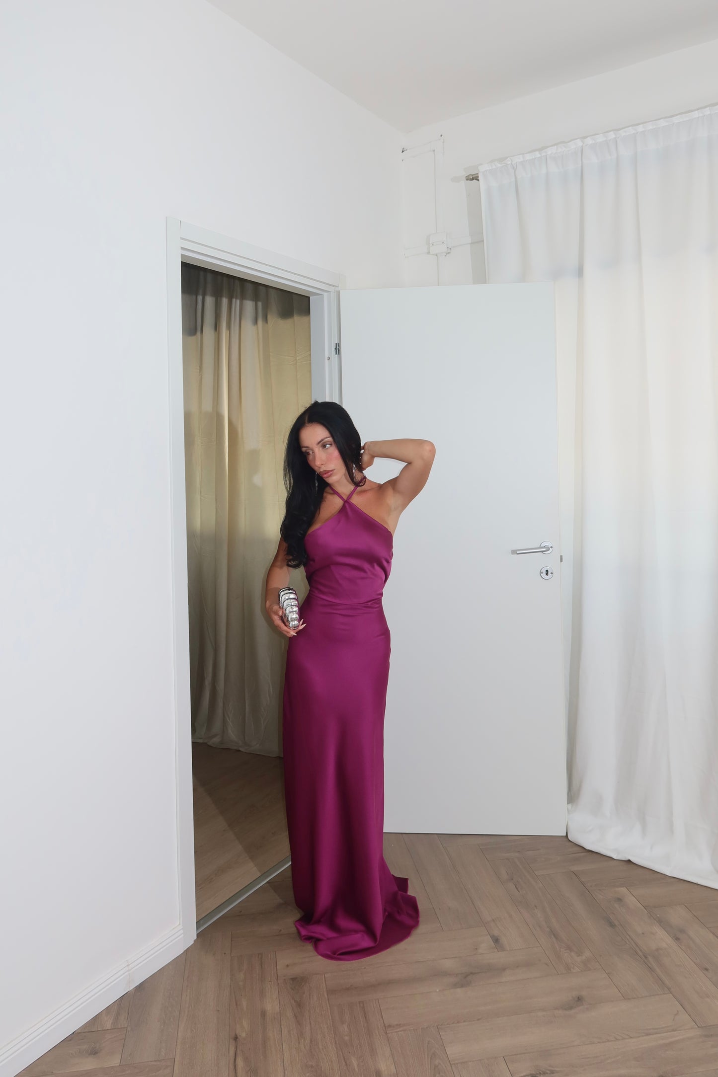LongDress DIVINITÀ RASO magenta