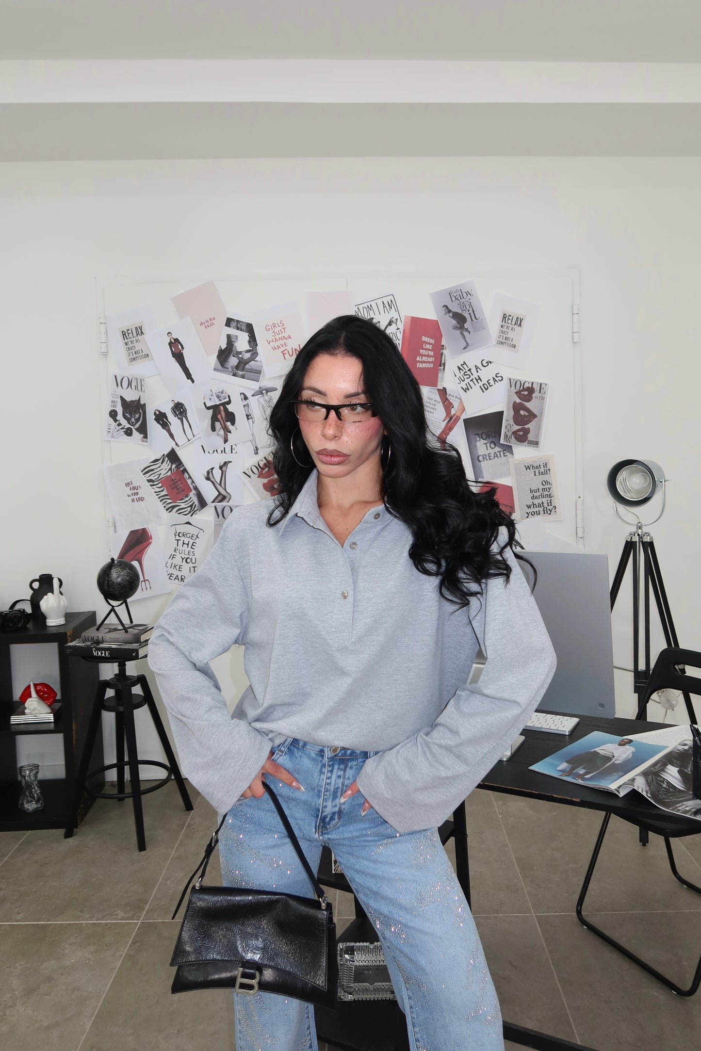 Maglia NECKBAND light grey