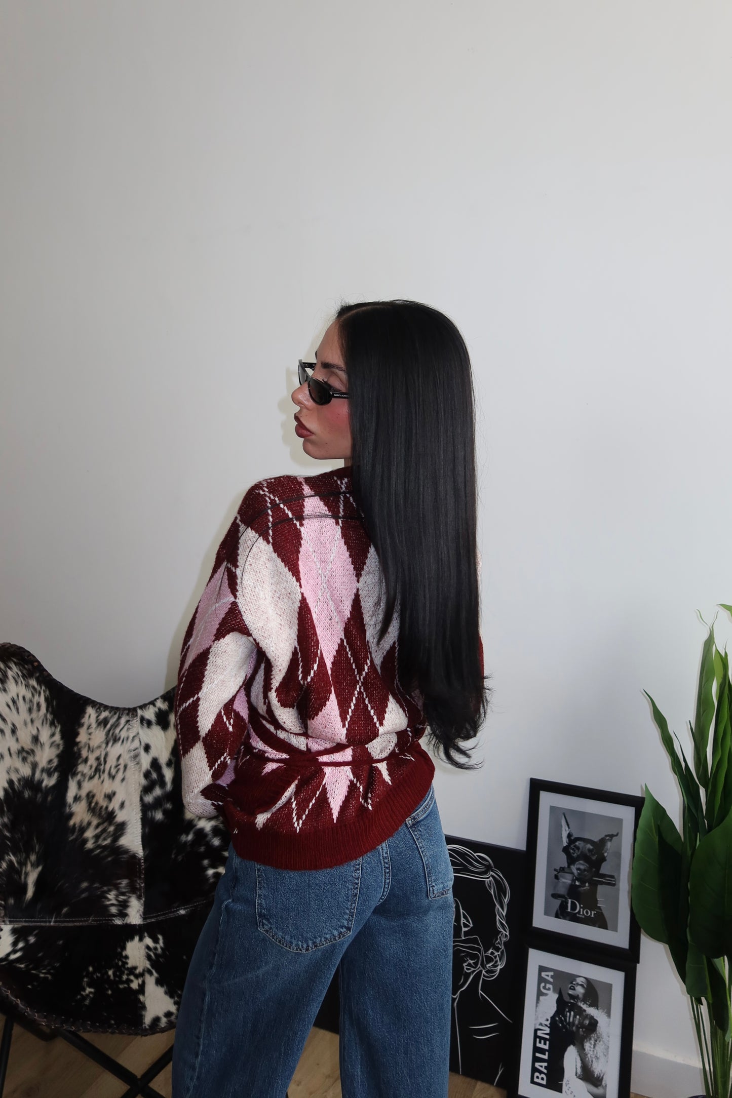 Cardigan ROMBI bordeaux