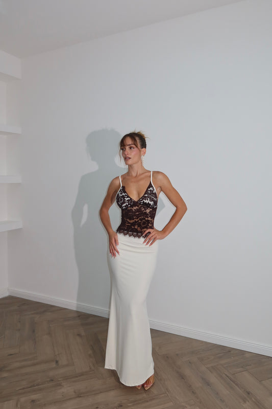 LongDress PARK cream/choco